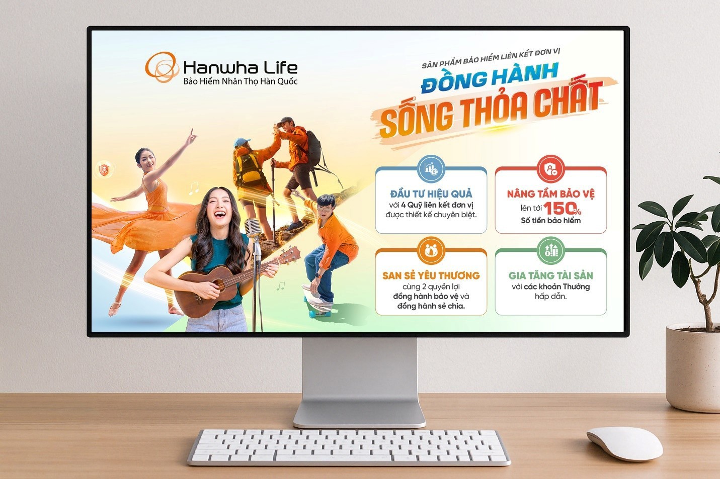 Sản phẩm “Đồng hành sống thỏa chất” tích hợp khả năng tích lũy, tăng trưởng tài sản với các khoản thưởng duy trì hợp đồng.