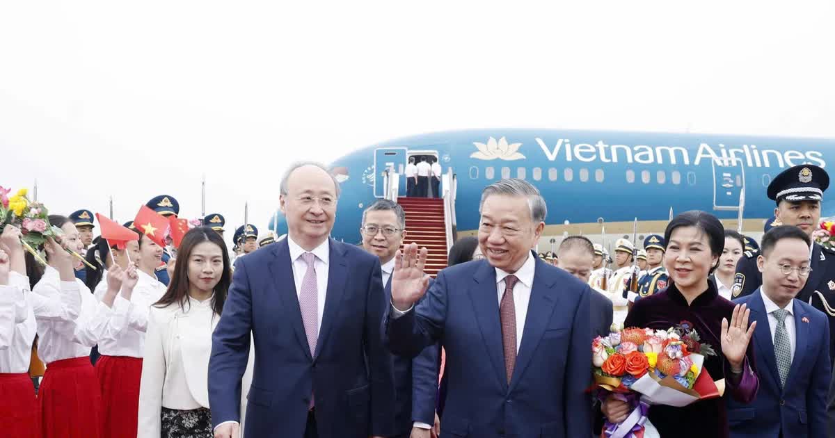 Tổng Bí thư, Chủ tịch nước Tô Lâm và phu nhân bắt đầu chuyến thăm cấp Nhà nước đến Trung Quốc